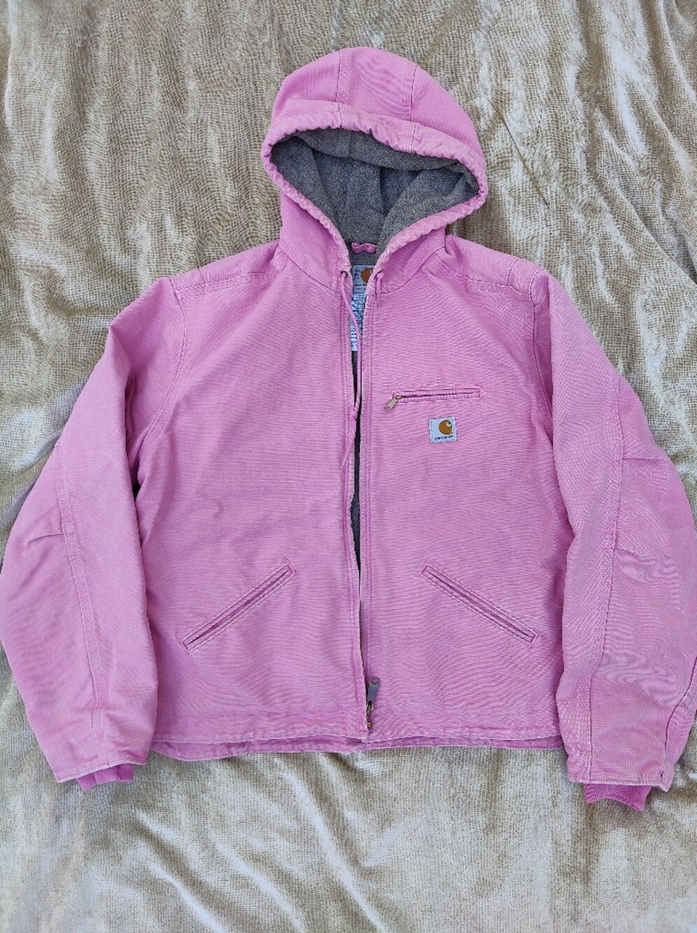 Carhartt Women’s Sherpa‑Lined Sandstone Sierra Jacket – Pink Rosewood WJ141 PKR
